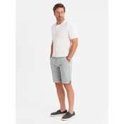 Ombre Mens classic chino shorts with rolled up leg - grey