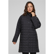 Womens quilted coat black