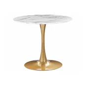 Miza Berwyn 2174 (Zlata + Beli marmor) Zlata, Beli marmor, 73cm, MDF plošča, Kovina