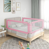 vidaXL Sigurnosna ograda za djecji krevet ružicasta 150×25 cm tkanina