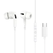 Slušalke Baseus Encok C18 USB-C, z mikrofonom - bele