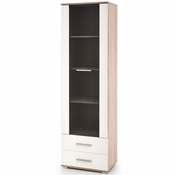 Halmar Vitrina Lima W1 - bela / sonoma hrast