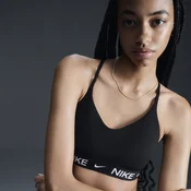 Nike Indy Light-Support Womens Padded Adjustable Sports Bra - Black - Polyester/Elastane - 50% Recycled Polyester