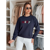 Bluza damska oversize z haftem SOFTRUS granatowa Dstreet