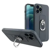 slomart Ring Case silikonski ovitek s prstnim oprijemom in stojalom za Samsung Galaxy A72 4G dark blue