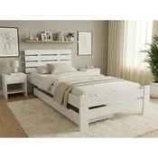 Ljubki dom Postelja PARIS povišana 80 x 200 cm bela Posteljno dno: Lamelno posteljno dno, Vzmetnica: Vzmetnica Coco Maxi 19 cm