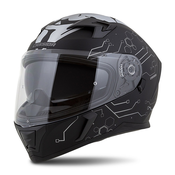 Integralna motociklisticka kaciga Cassida 3.0 Hack Vision sivo-srebrno-crna mat