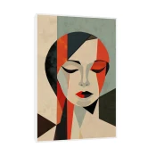 Canvas Slika na platnu Red lady, 100x150 cm, Sa ramom, Beli