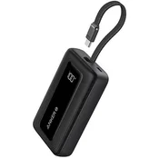 Prenosna baterija ANKER 10.000 mAh + USB-C kabel, 30 W, črna