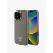 Guess PU Grained Triangle Logo Zadní Kryt pro iPhone 16 Pro Max Brown Ovitek za telefon Vijolična