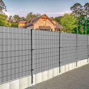 TIMMLUX Trak za panelno ograjo za zaščito zasebnosti 450g/m2 19cm x 35m + 20 sponk siva