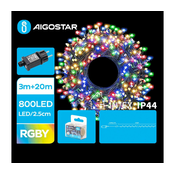 Aigostar - LED spoljašnja božicna girlanda 800xLED/8 funkcija 23m IP44 višebojna