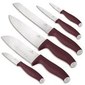 Komplet kuhinjskih nožev z dvema nožema santoku in ščitnikom za prste Leonardo 6-delni 55595