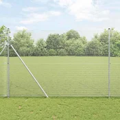 vidaXL Varjeno žično ograjo za pritrditev na tla 10 x 1,6 m Srebrna