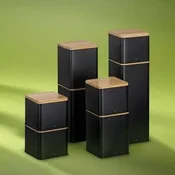 Kela Posoda za hrano KL-17889 storage Kiril metal black 11.5x11.5x19.0cm 1.6l
