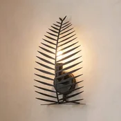 Opviq Stenska svetilka LEAF, črna, višina 30 cm, kovina, E14 - Dnevna soba/jedilnica - Sodobni