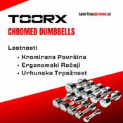 Toorx Chromed Dumbbells – kromirane enoročne uteži – po naročilu (dobava 10 do 14 dni)