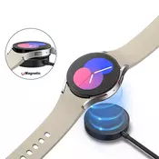 Polnilni kabel Techsuit TSC12 za pametne ure Samsung Galaxy Watch 3/4/5/6, USB, 2.5W z namiznim držalom - črn
