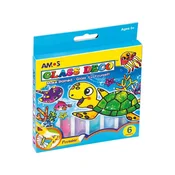 AMOS Komplet barv za steklo AMOS Glass Deco, 6x10,5 ml + šablone