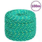 Vidaxl vidaXL Jadralna vrv, zelena, 8 mm, 100 m, polipropilen