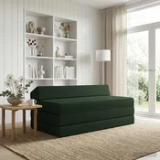 vidaXL Zložljiv kavč postelja Temno zelena 120 x 60 x 49 cm Blago