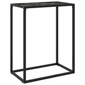 Vidaxl Konzolna mizica črna 60x35x75 cm kaljeno steklo