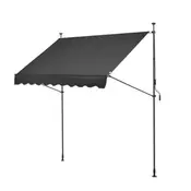 VEVOR Zložljiv nadstrešek za teraso 250x120 cm nastavljiva višina črna