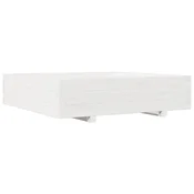 Vidaxl Vrtno cvetlično korito belo 100x100x26,5 cm trdna borovina