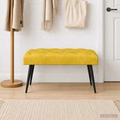 Klop s gumbnim oblazinjenjem Rumena 80 x 40 x 46 cm Žamet