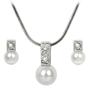 Levien Eleganten komplet ogrlice in uhanov Pearl Caorle White