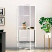 shumee vidaXL Notranja vrata, bela, 83 x 201,5 cm, steklo in aluminij