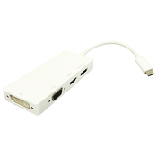 Adapter USB 3.1 tip C (M) - Display Port + HDMI + VGA + DVI (F) beli