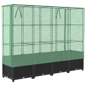 shumee vidaXL Visoka greda s prevleko za rastlinjak videz ratana 160x40x138cm