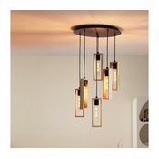 Eglo 44054 - Lestenec na vrvici LITTLETON 6xE27/60W/230V - FSC certifikat