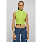 Womens short knitted vest frozen yellow