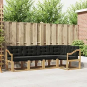 Set vanjskih sofa s jastukom 5 pcs Bijela i crna