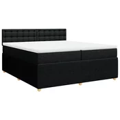 vidaXL vidaXL Box spring postelja z vzmetnico črn 200x200 cm blago, (21308620)