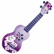 Mahalo Soprano Ukulele Hibiscus Purple Burst