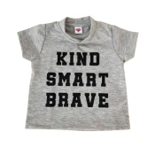 Divars Majica za decake sa štampom Kind smart brave, Siva