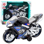 Dirkalni motor Lean Toys, naprava, luči, zvoki, črno-moder
