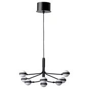 STORSLINGA LED luster, 8-kraki, crna/bela, 70 cm