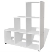 Vidaxl Stopničasta knjižna omara/ razstavna polica 107 cm bela