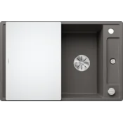 Blanco pomivalno korito AXIA III 45 S InFino SILGRANIT desko stekleno, z daljin. prim. - SIVI VULKAN