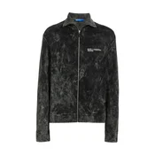 KARL LAGERFELD JEANS Pletena jopa svetlo siva/črna