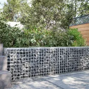 vidaXL Gabion z 5 mm žico in mrežo 5x5 cm 150x20x50 cm Pocinkano jeklo