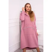 Insulated dress with hood navy pink