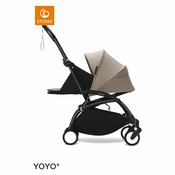 Stokke Ogrodje vozička black frame 0+ newborn pack Yoyo taupe