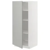 METOD Visoki element s policama, bela/Havstorp svetlosiva, 60x60x140 cm