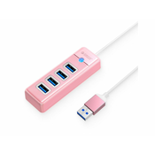 Orico PW4U-U3-015 USB hub, 4x USB 3.0, roza