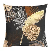 Bombažna prevleka za vzglavnik - 40x40 cm - Monstera temno rjava